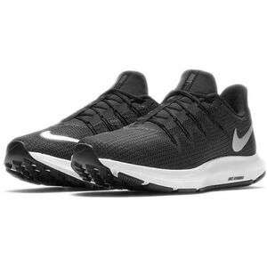 NIKE 9.5 Quest Slip Resistant Black Tan Knit Blue White Running Sneakers